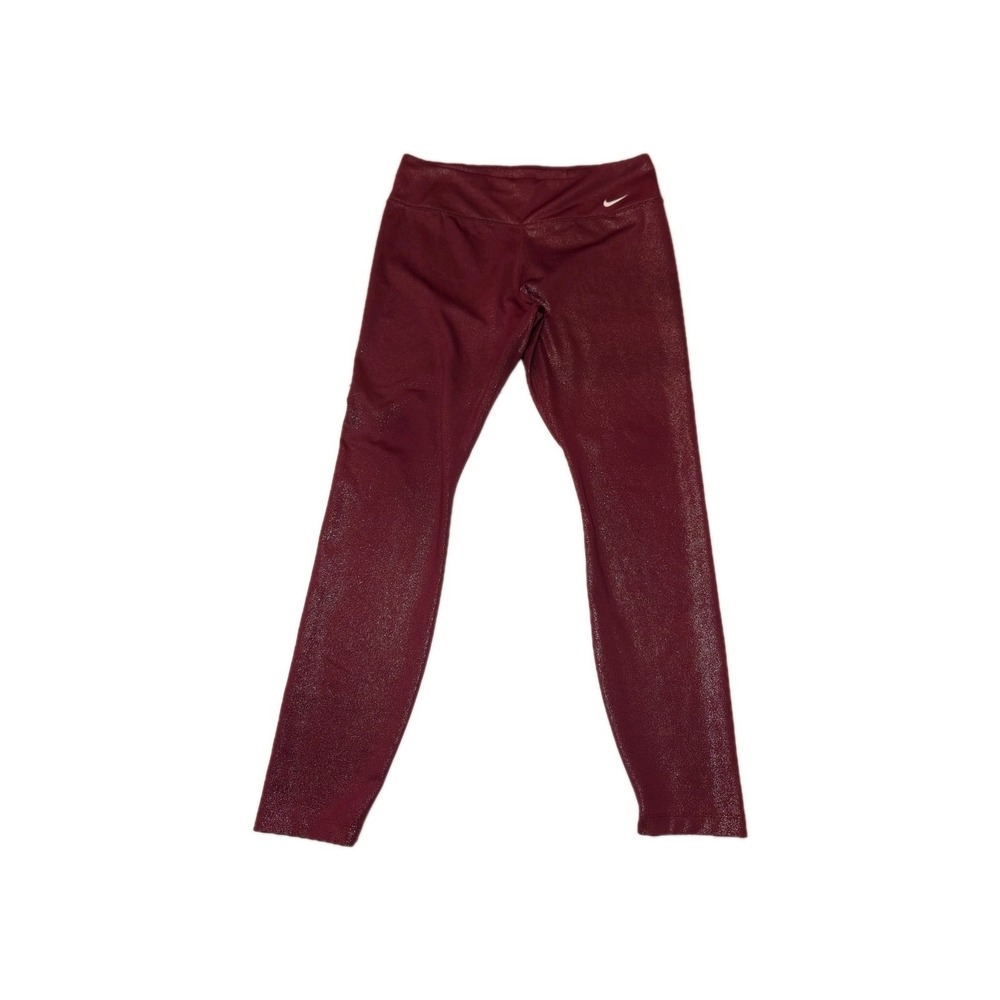 Nike  Leggings Women's Large Maroon Luxe Sparkle‎ CU5952-638 Night  Shimmer Yoga